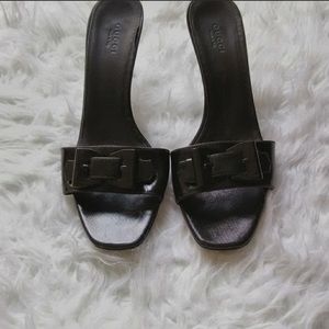 Gucci sandals kitten heels